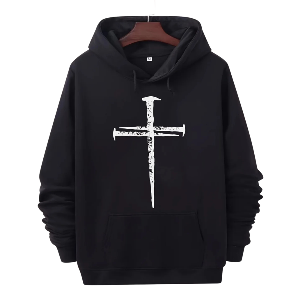 Cross Print Hoodie