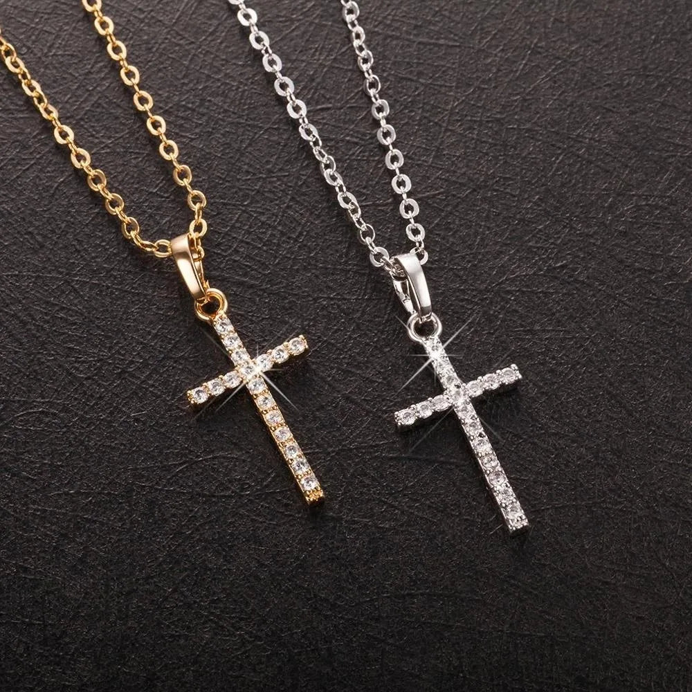 Rhinestone Cross Necklace