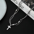Double Layer Cross Necklace