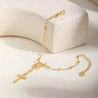 Rosary Cross Bracelet