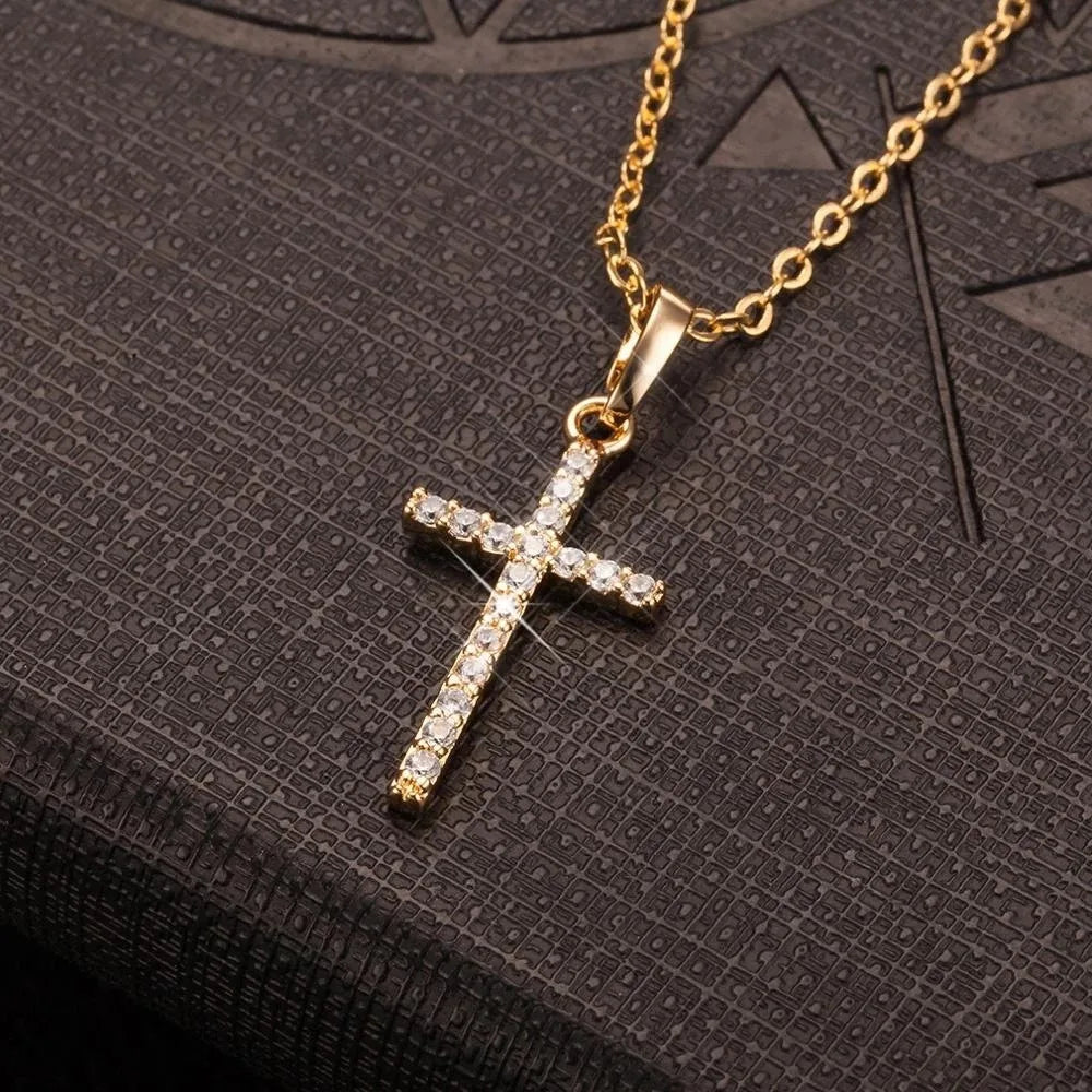 Rhinestone Cross Necklace