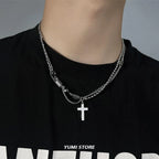 Double Layer Cross Necklace