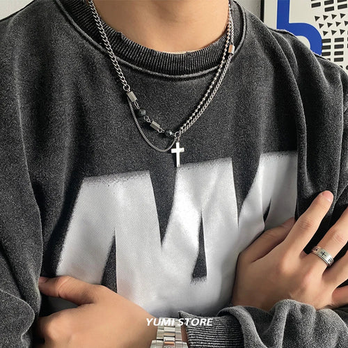 Double Layer Cross Necklace