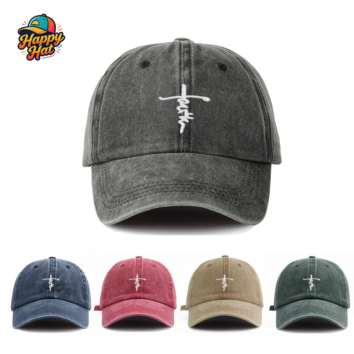 Washed Faith Cross Cap
