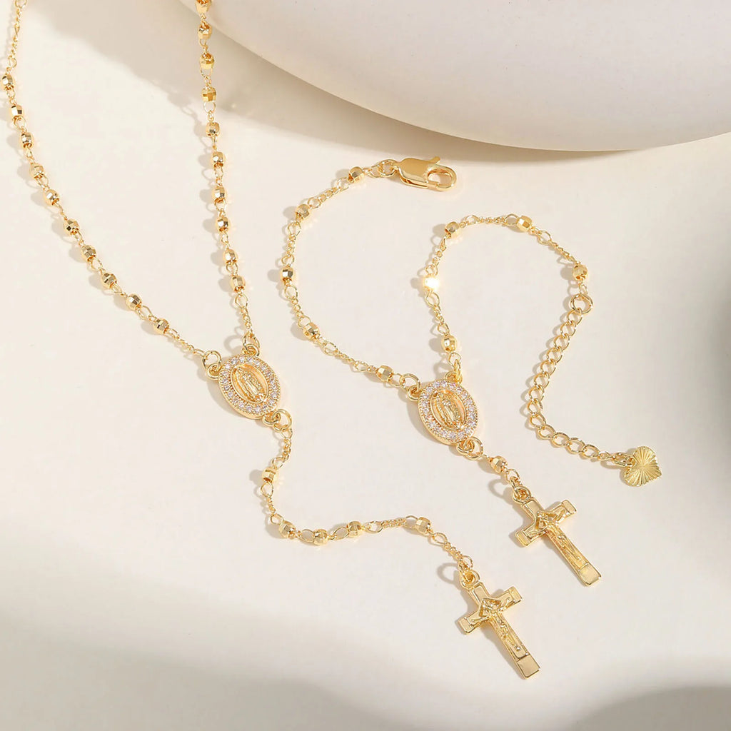 Rosary Cross Bracelet