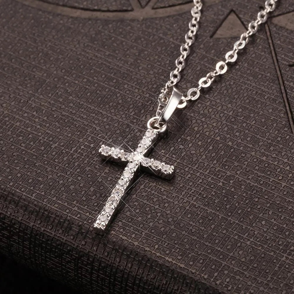 Rhinestone Cross Necklace