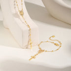 Rosary Cross Bracelet
