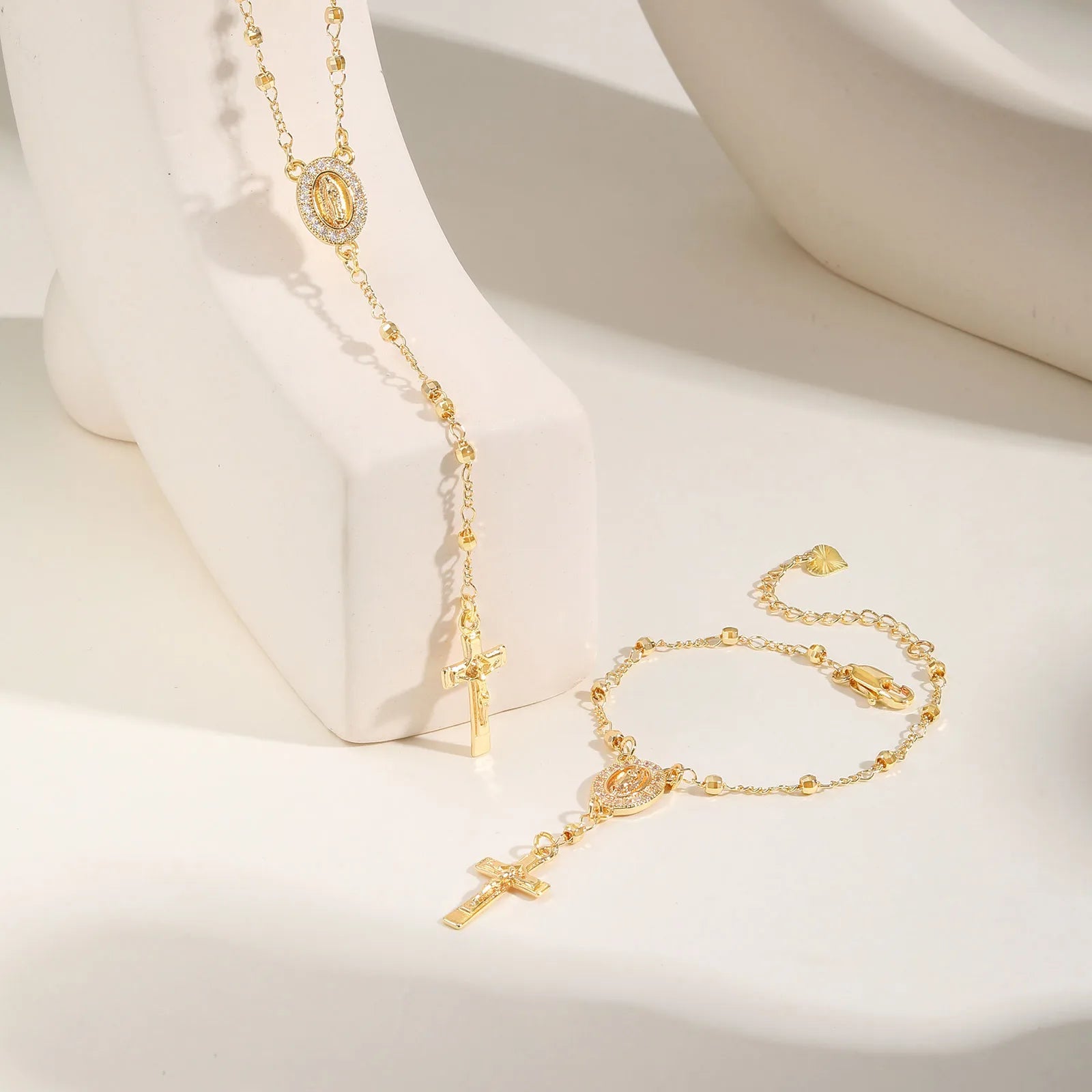 Rosary Cross Bracelet