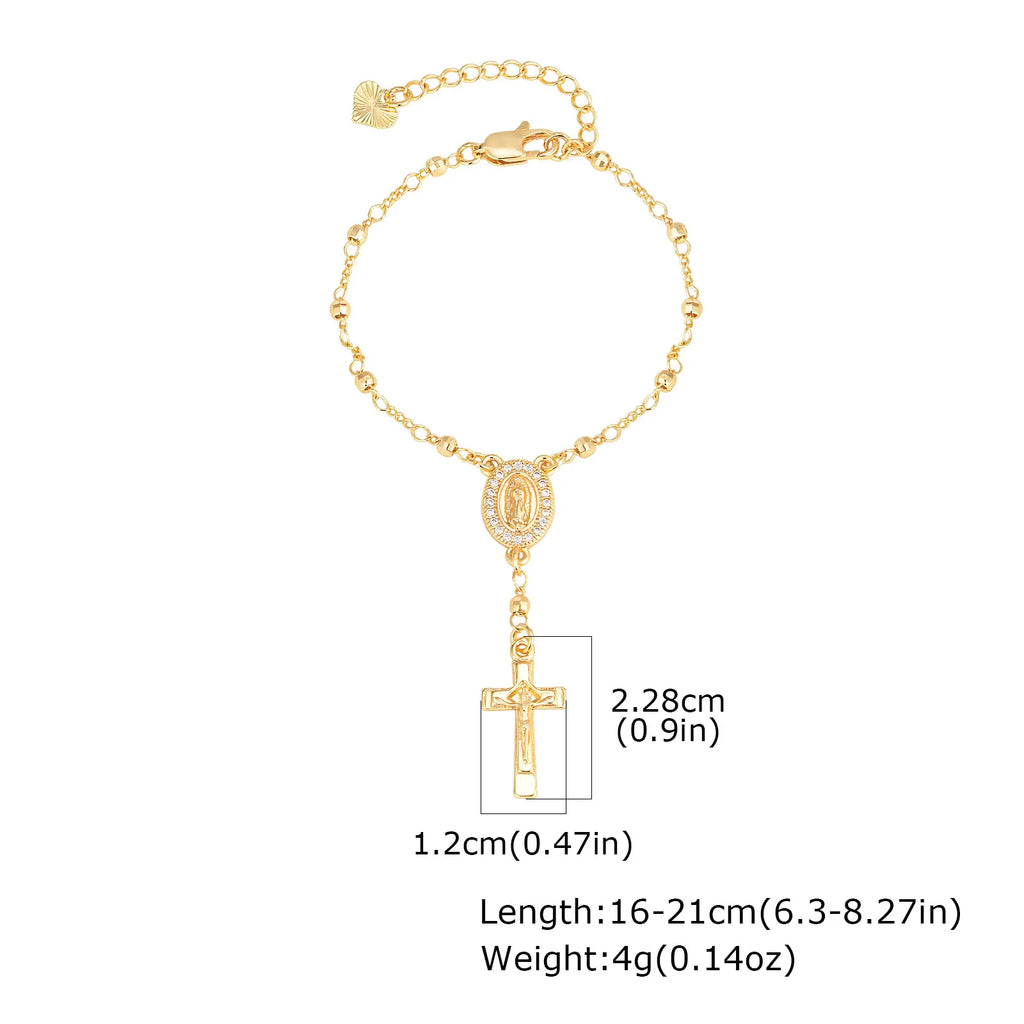 Rosary Cross Bracelet