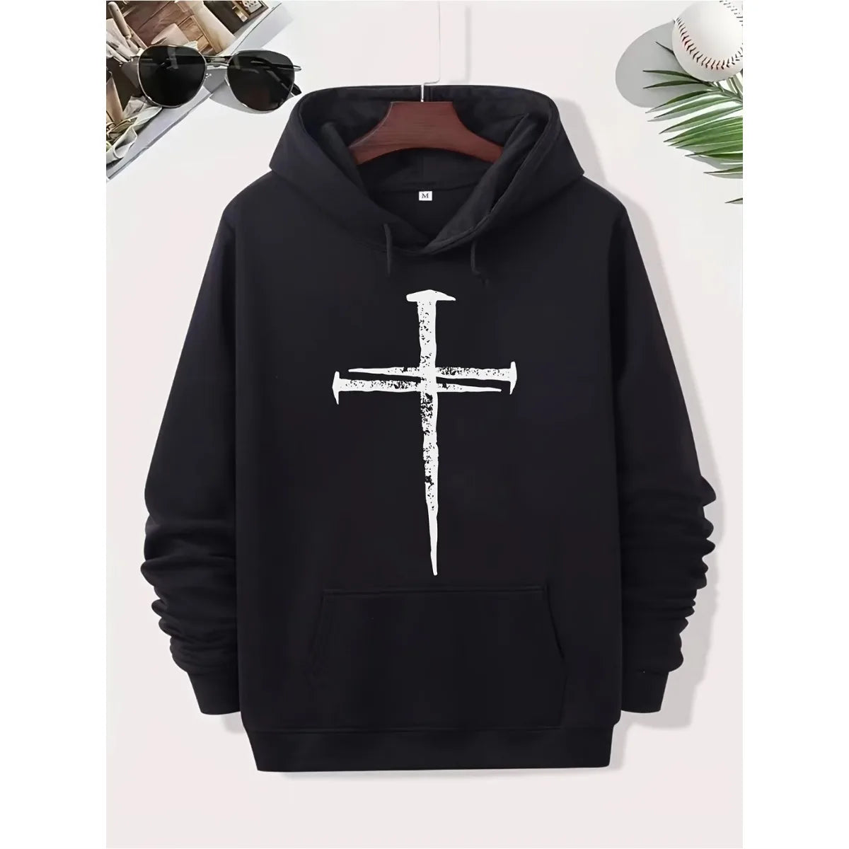 Cross Print Hoodie