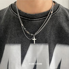 Double Layer Cross Necklace